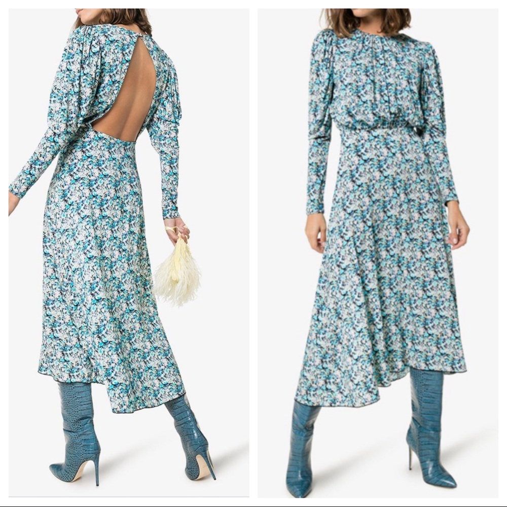 ROTATE Birger Christensen open back midi dress